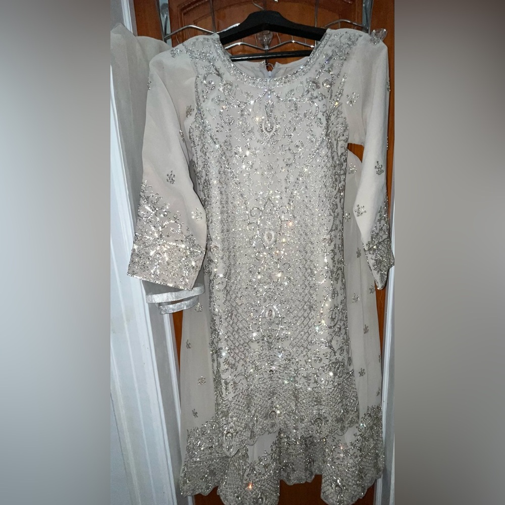 Gorgeous 3 Piece Gharara Size 36. Looks more gorgeous in person. Light rose pink